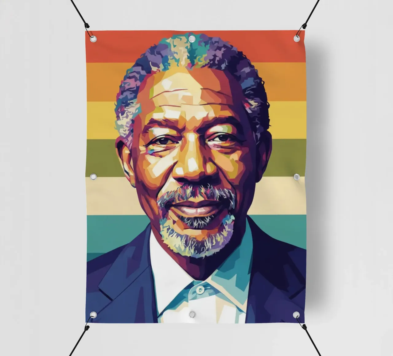 Morgan Freeman ritratto pop art telo in pvc da Hantamrata