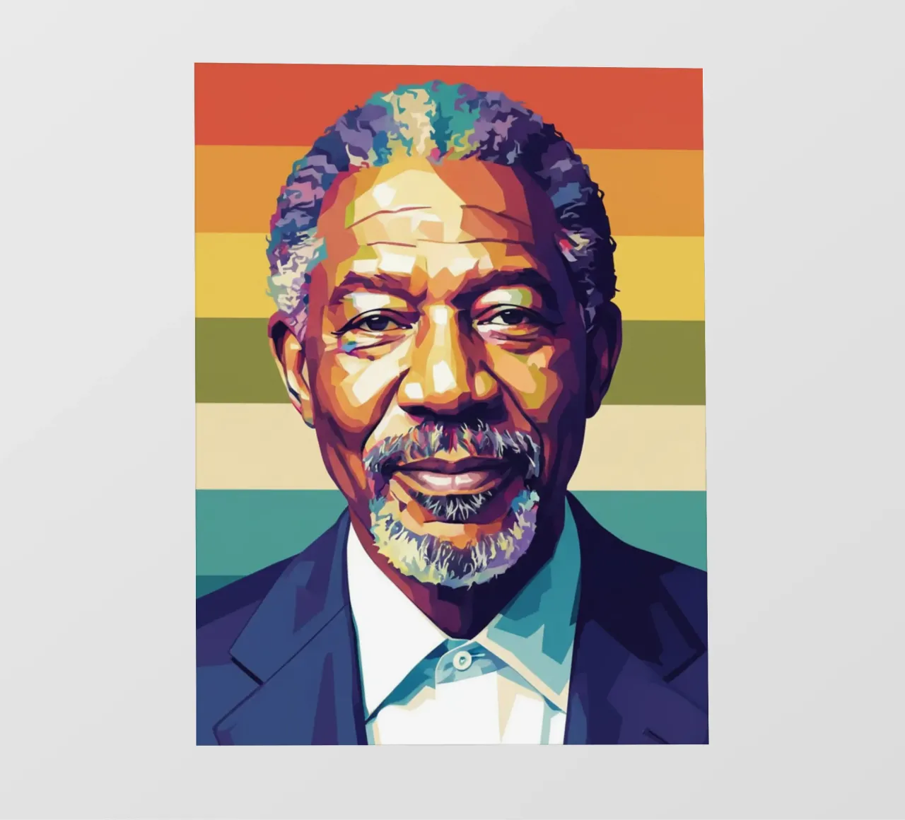 Morgan Freeman ritratto pop art telo in pvc da Hantamrata
