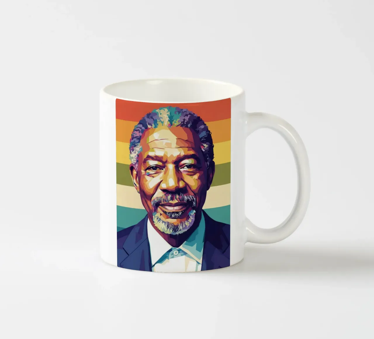Morgan Freeman ritratto pop art tazza in ceramica da Hantamrata