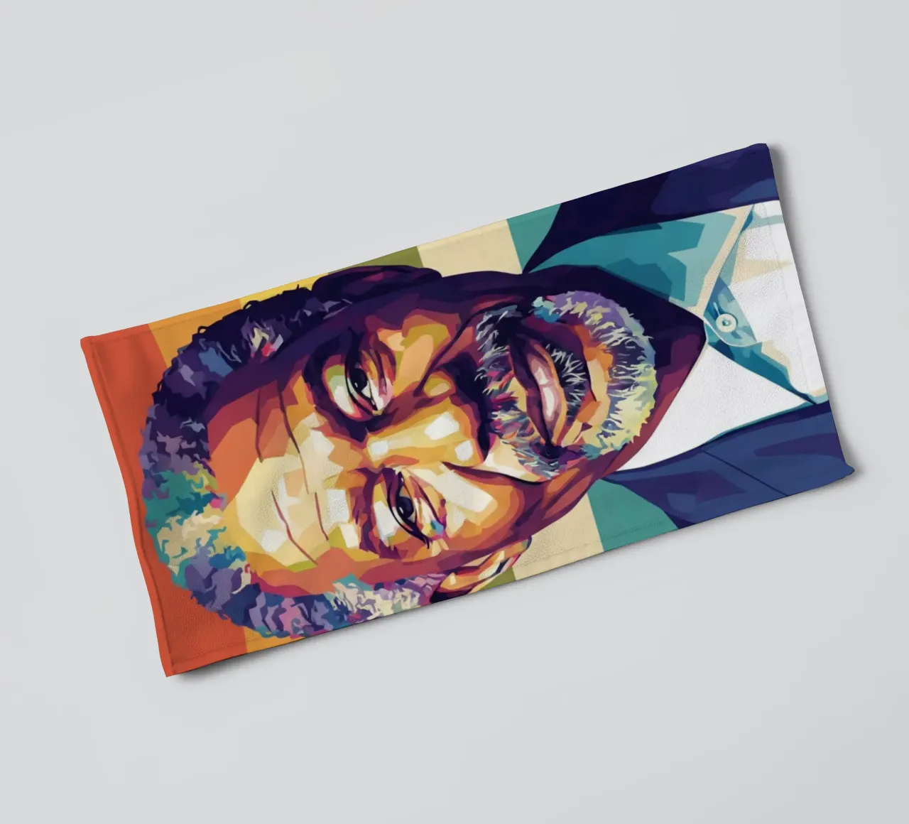 Morgan Freeman Pop-Art-Porträt Handtuch von Hantamrata
