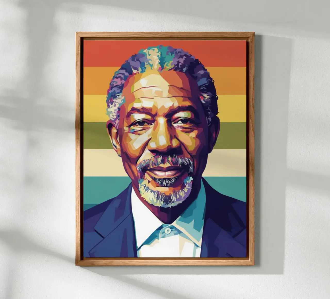 Morgan Freeman ritratto pop art alluminio dibond da Hantamrata