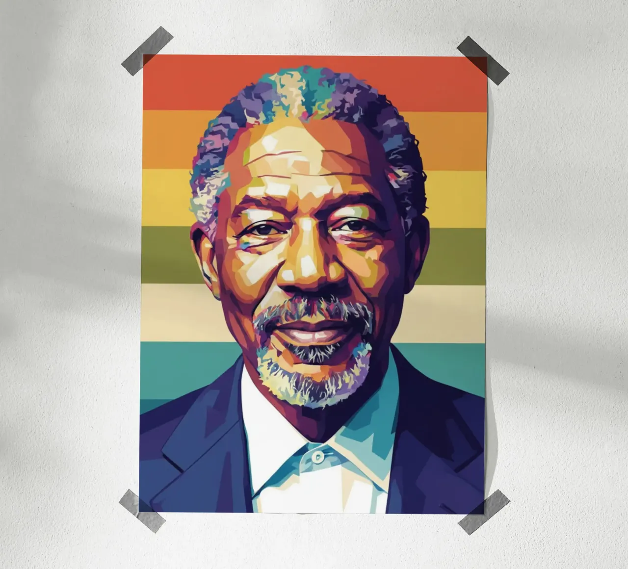 Morgan Freeman ritratto pop art carta hahnemühle da Hantamrata