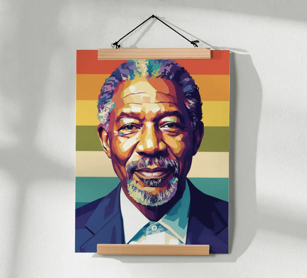 Morgan Freeman ritratto pop art carta hahnemühle da Hantamrata