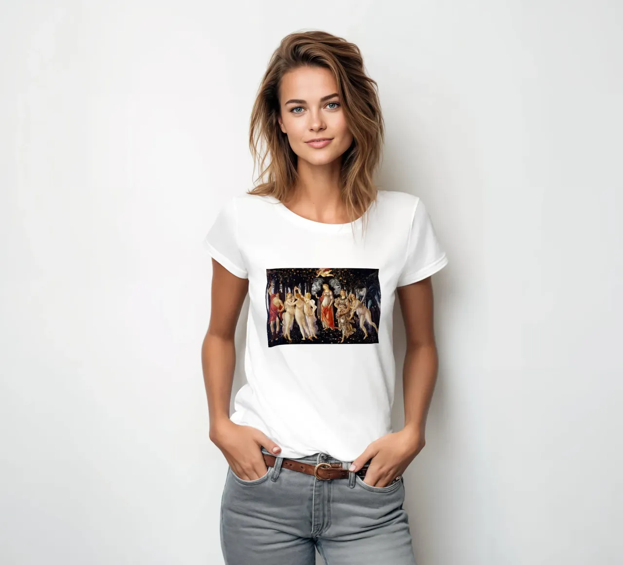 Sandro Botticelli’s Primavera (c. 1482) t-shirt da donna da Jolie Prints