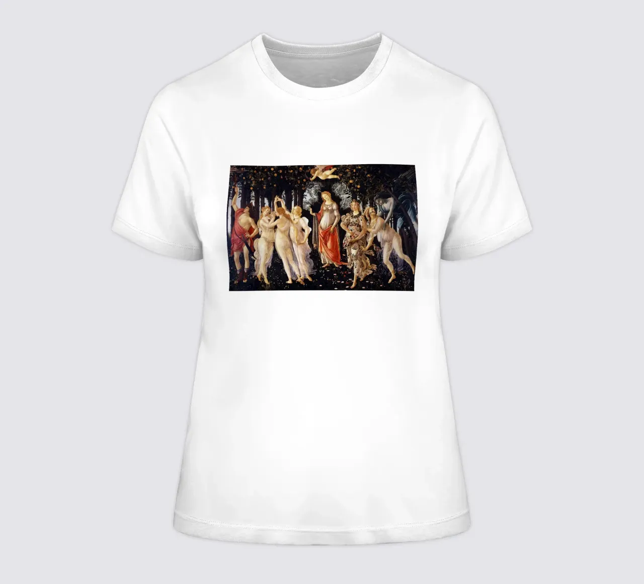 Sandro Botticelli’s Primavera (c. 1482) t-shirt da donna da Jolie Prints