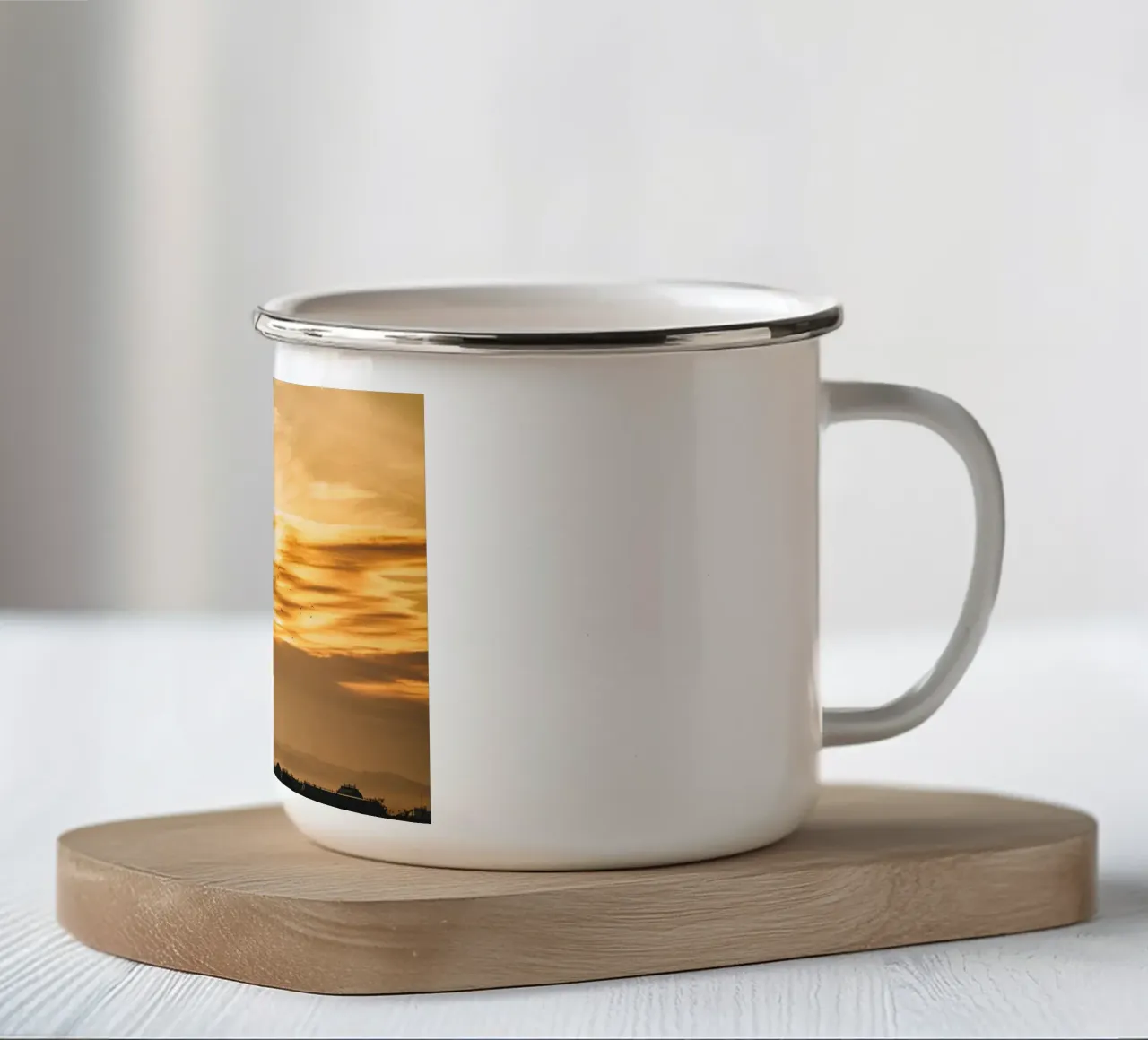 Stormo di uccelli all'alba - Dresda tazza in smalto da Bold and Retro