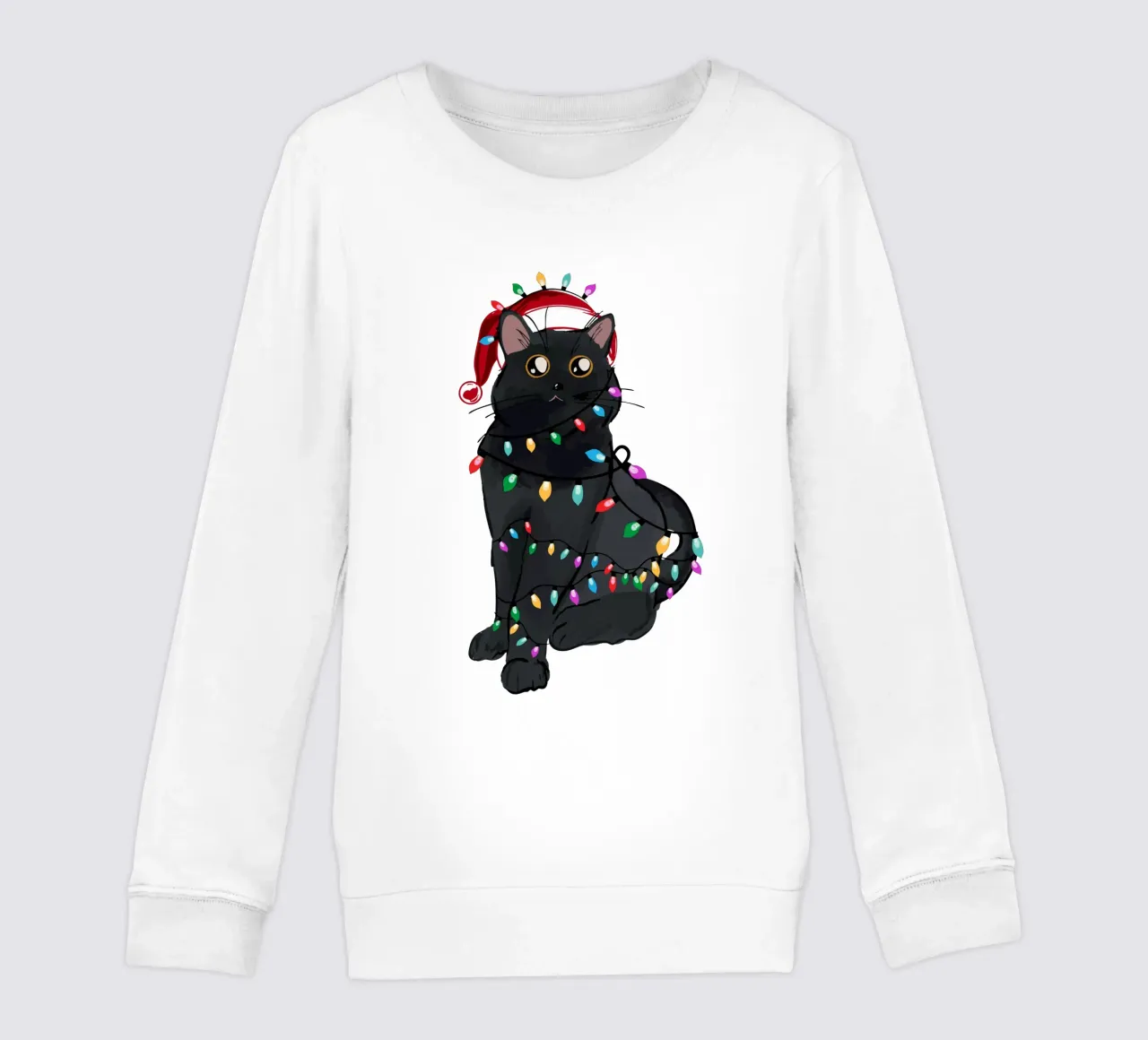 Luci di Natale del gatto nero felpa bambino da EDMPROJECT