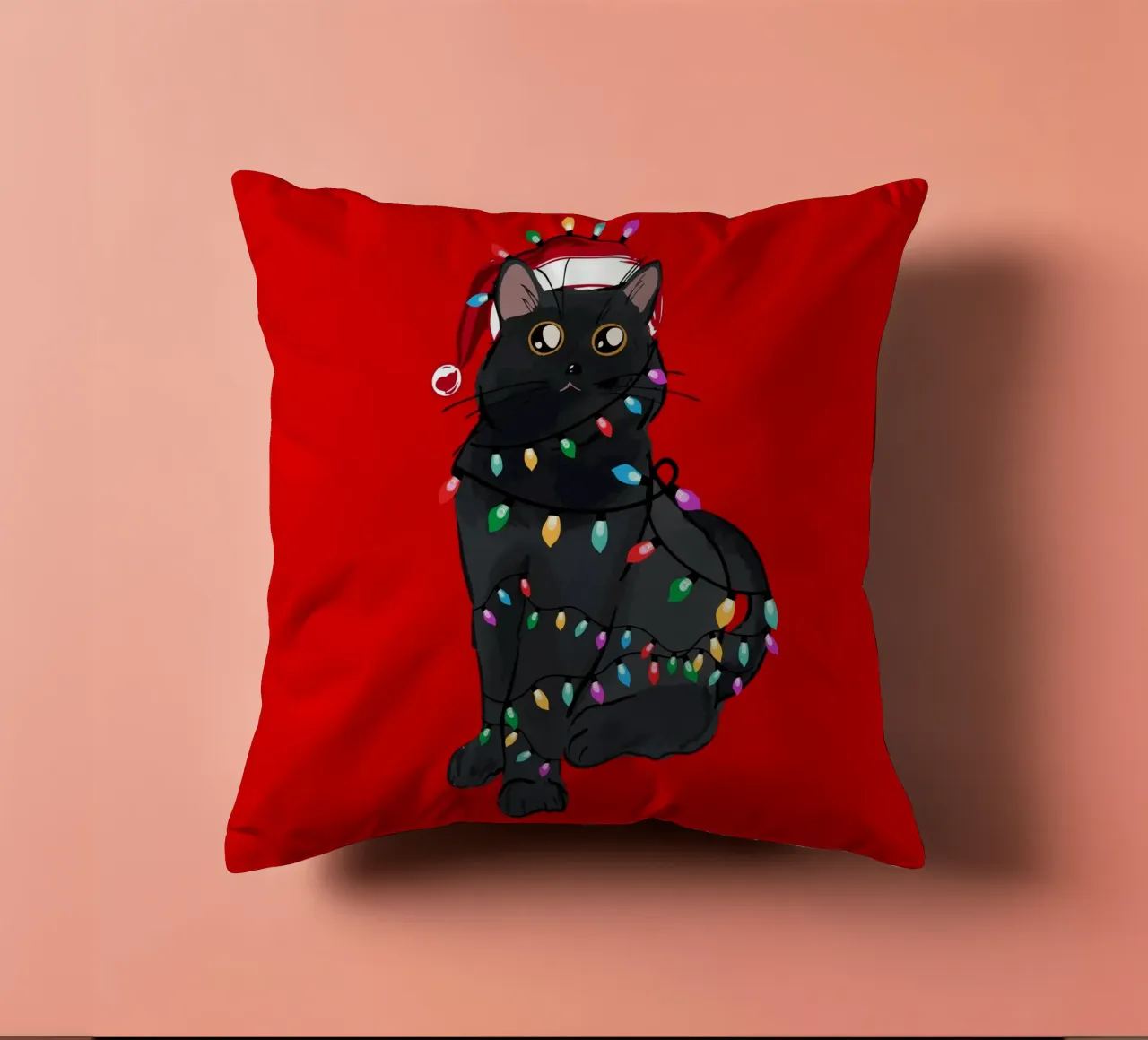 Luci di Natale del gatto nero cuscino da EDMPROJECT