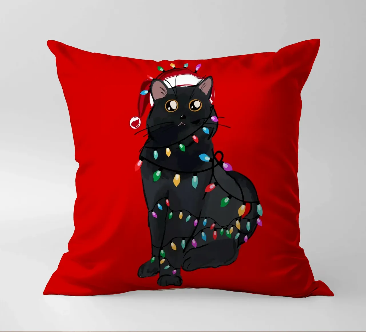 Luci di Natale del gatto nero cuscino da EDMPROJECT