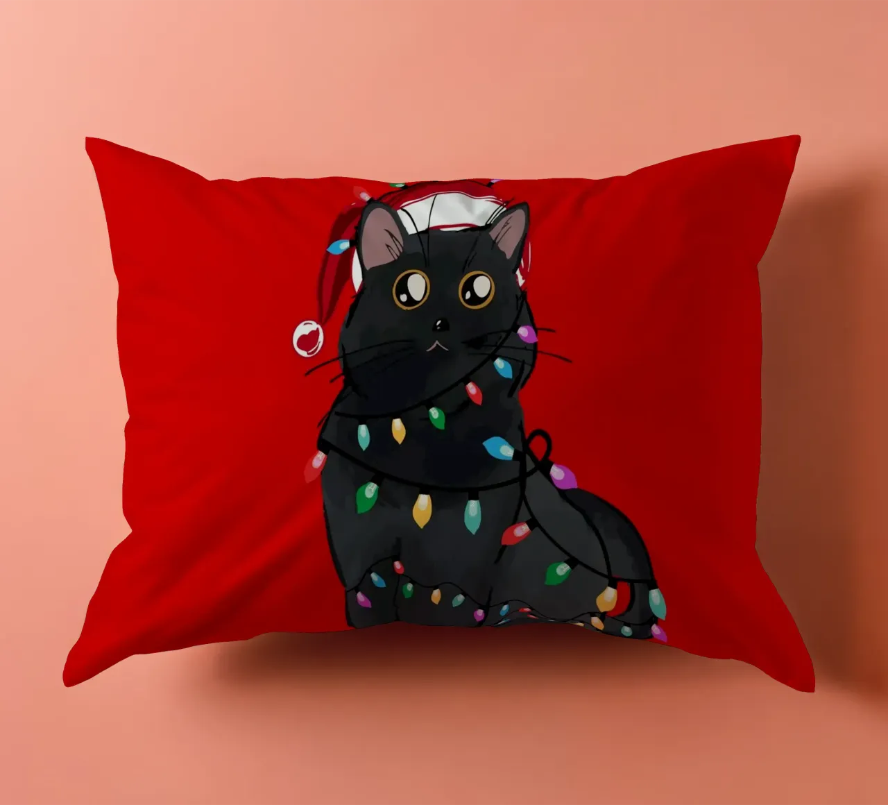 Luci di Natale del gatto nero cuscino da EDMPROJECT