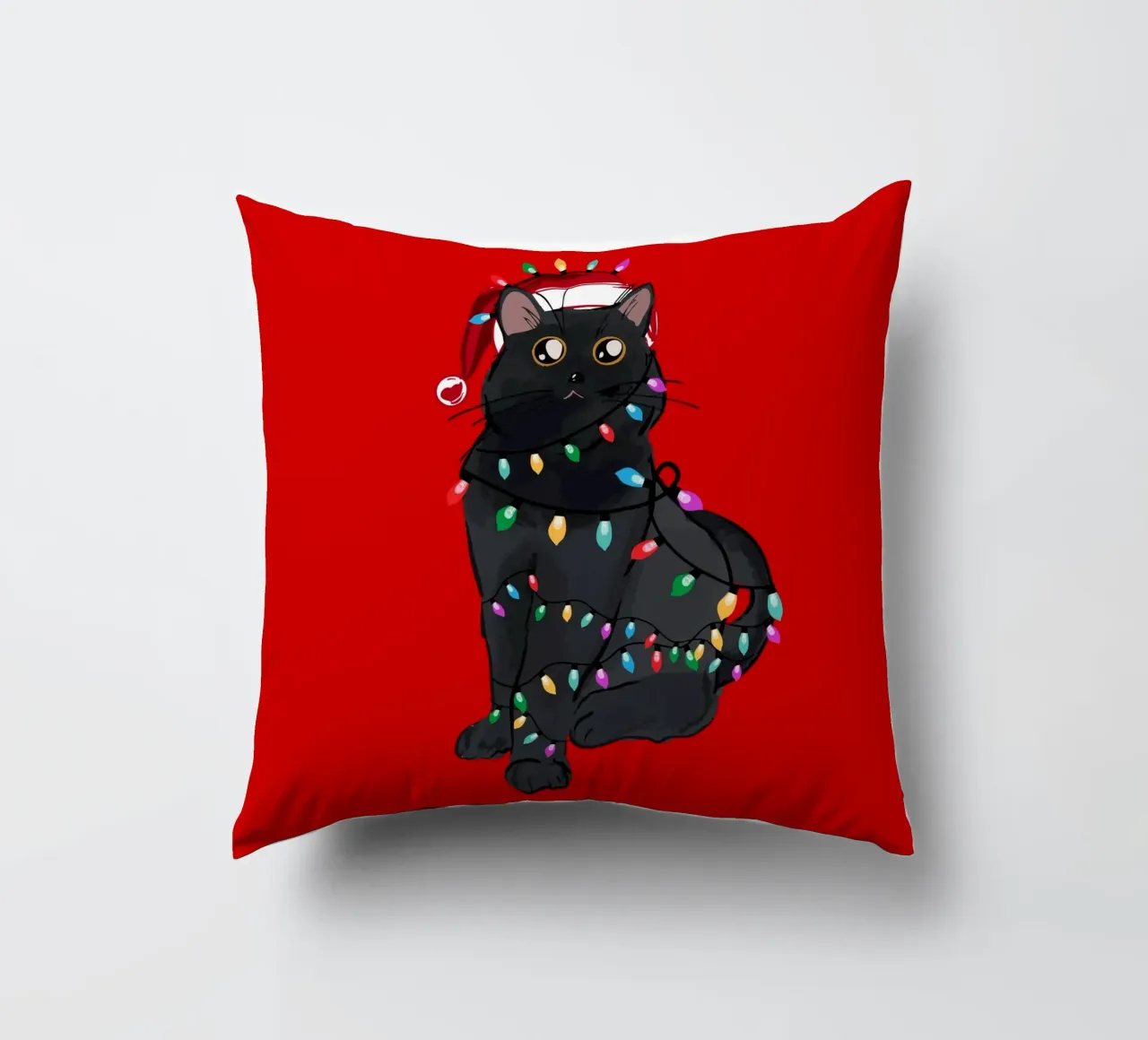 Luci di Natale del gatto nero cuscino da EDMPROJECT