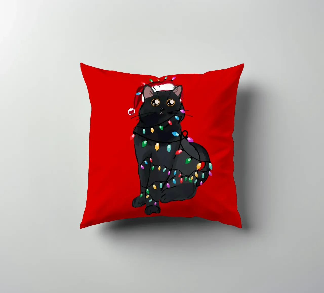 Luci di Natale del gatto nero cuscino da EDMPROJECT