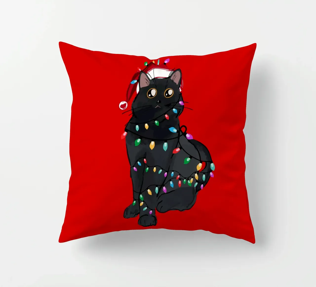 Luci di Natale del gatto nero cuscino da EDMPROJECT