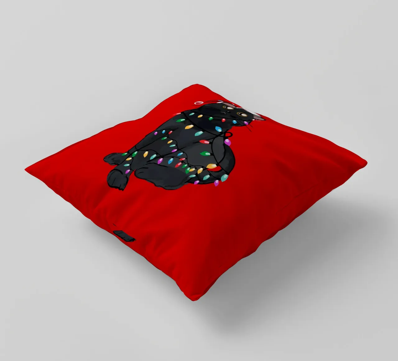 Luci di Natale del gatto nero cuscino da EDMPROJECT