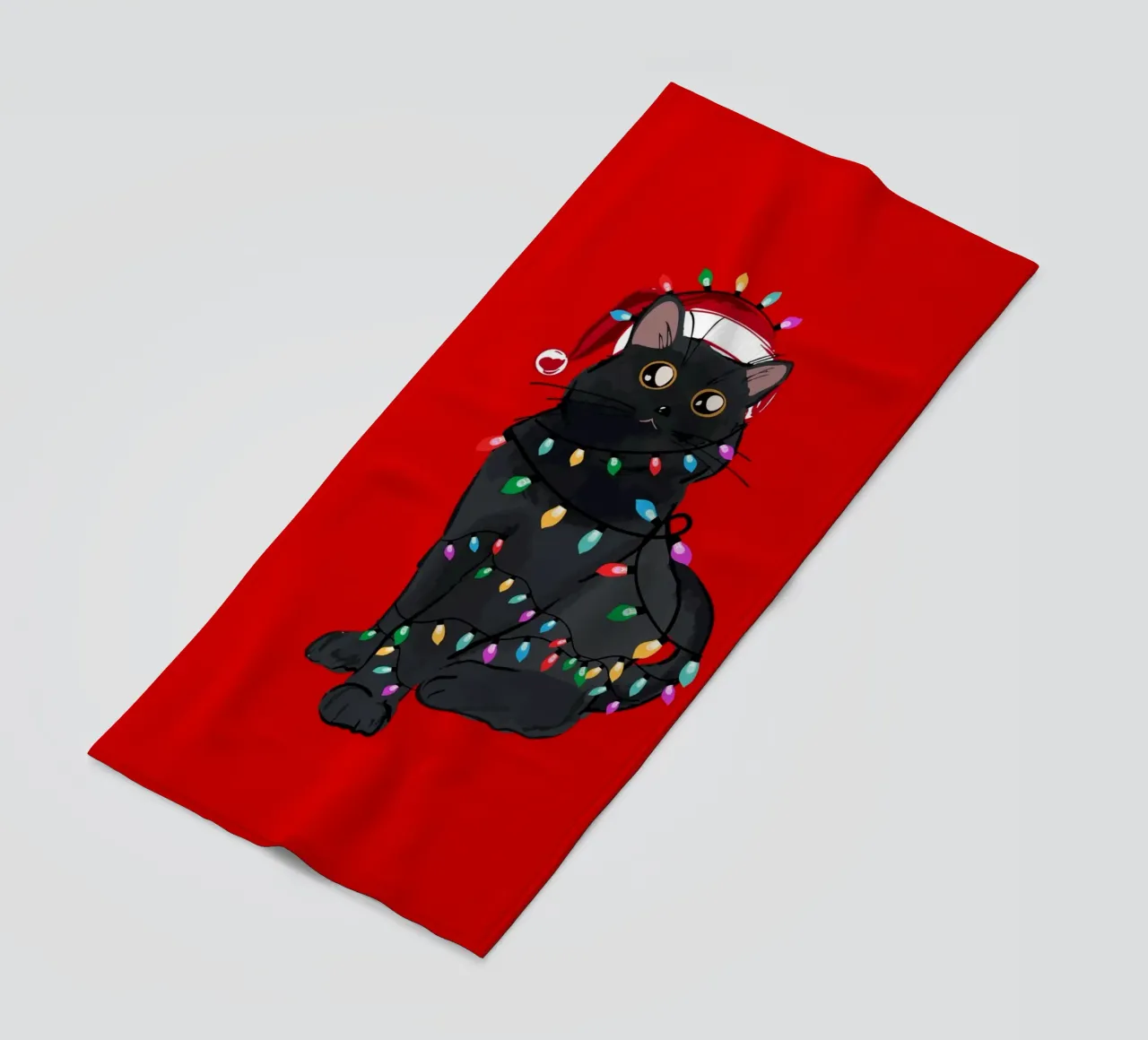 Luci di Natale del gatto nero telo mare da EDMPROJECT