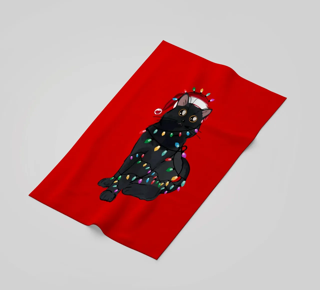 Luci di Natale del gatto nero telo mare da EDMPROJECT