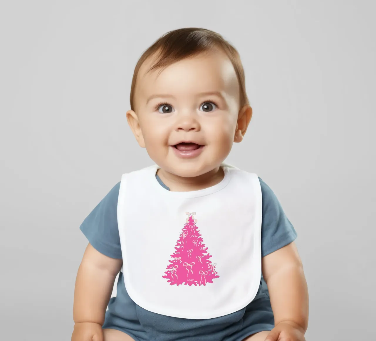 Coquette albero di Natale rosa con fiocchi bavaglino da EDMPROJECT