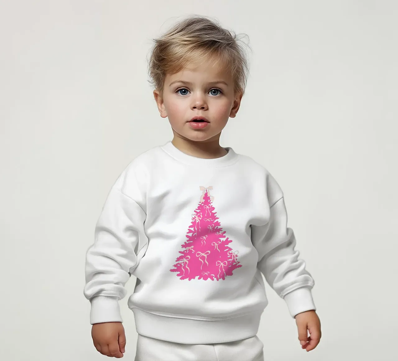 Coquette albero di Natale rosa con fiocchi felpa neonato da EDMPROJECT