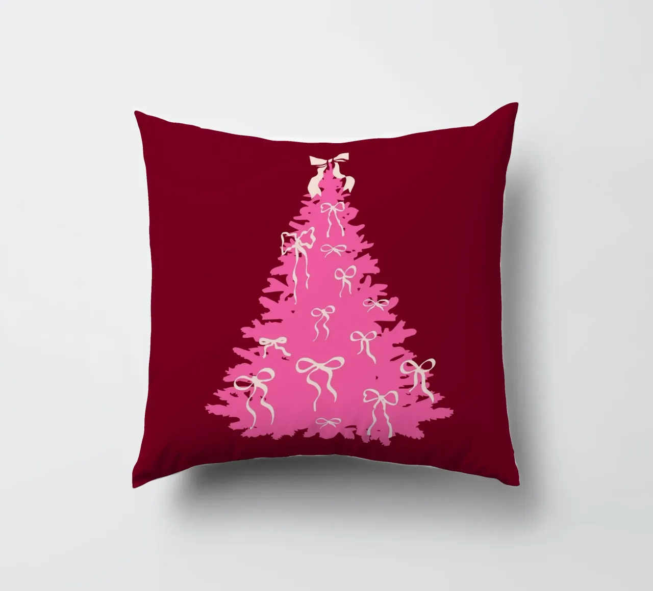 Coquette albero di Natale rosa con fiocchi cuscino da EDMPROJECT