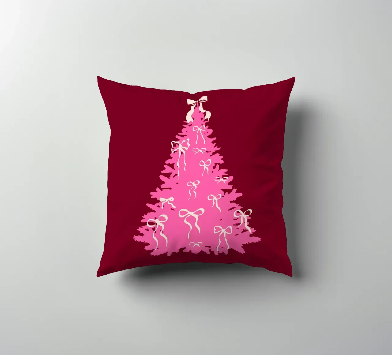 Coquette albero di Natale rosa con fiocchi cuscino da EDMPROJECT