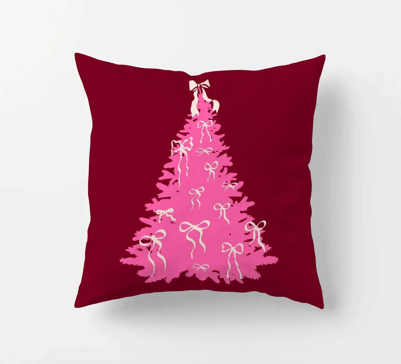 Coquette albero di Natale rosa con fiocchi cuscino da EDMPROJECT