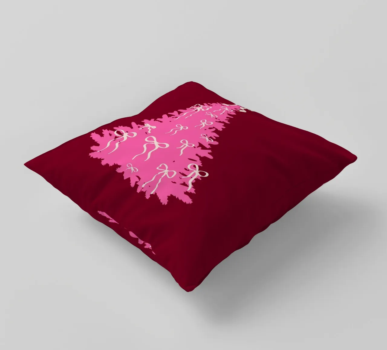 Coquette albero di Natale rosa con fiocchi cuscino da EDMPROJECT