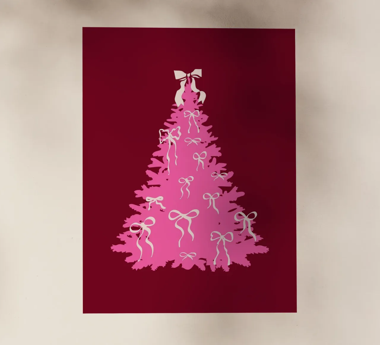 Coquette albero di Natale rosa con fiocchi pellicola backlit da EDMPROJECT