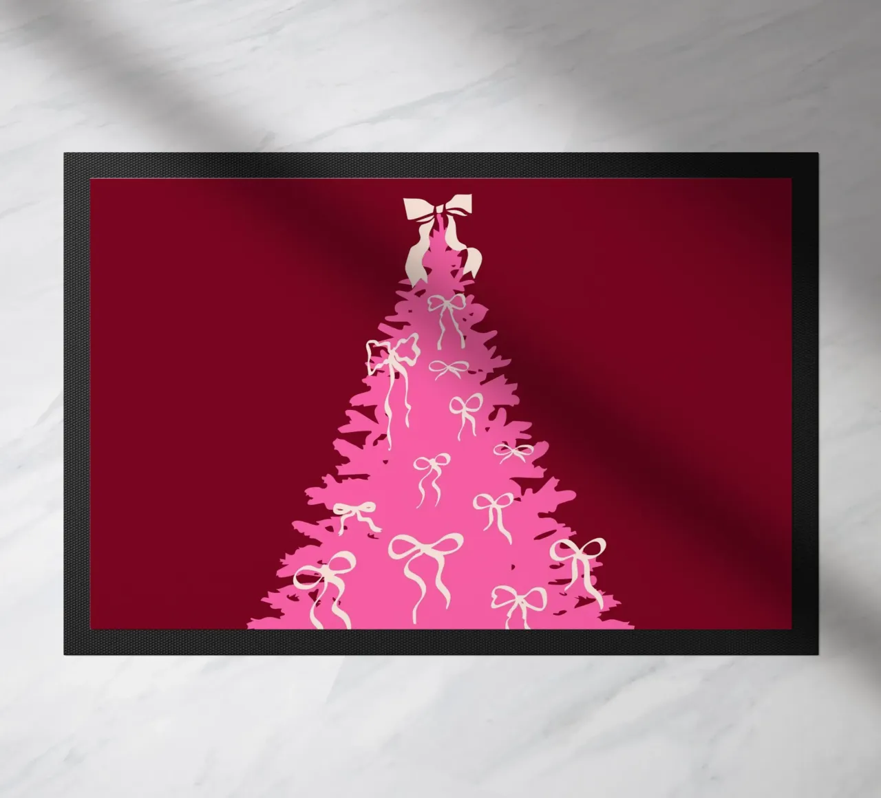 Coquette albero di Natale rosa con fiocchi zerbino da EDMPROJECT