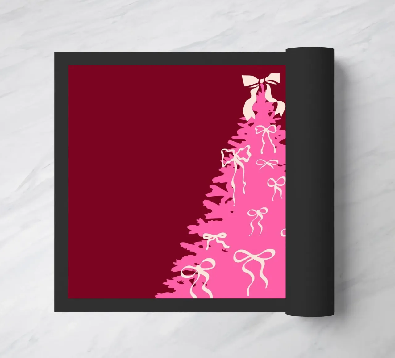 Coquette albero di Natale rosa con fiocchi zerbino da EDMPROJECT