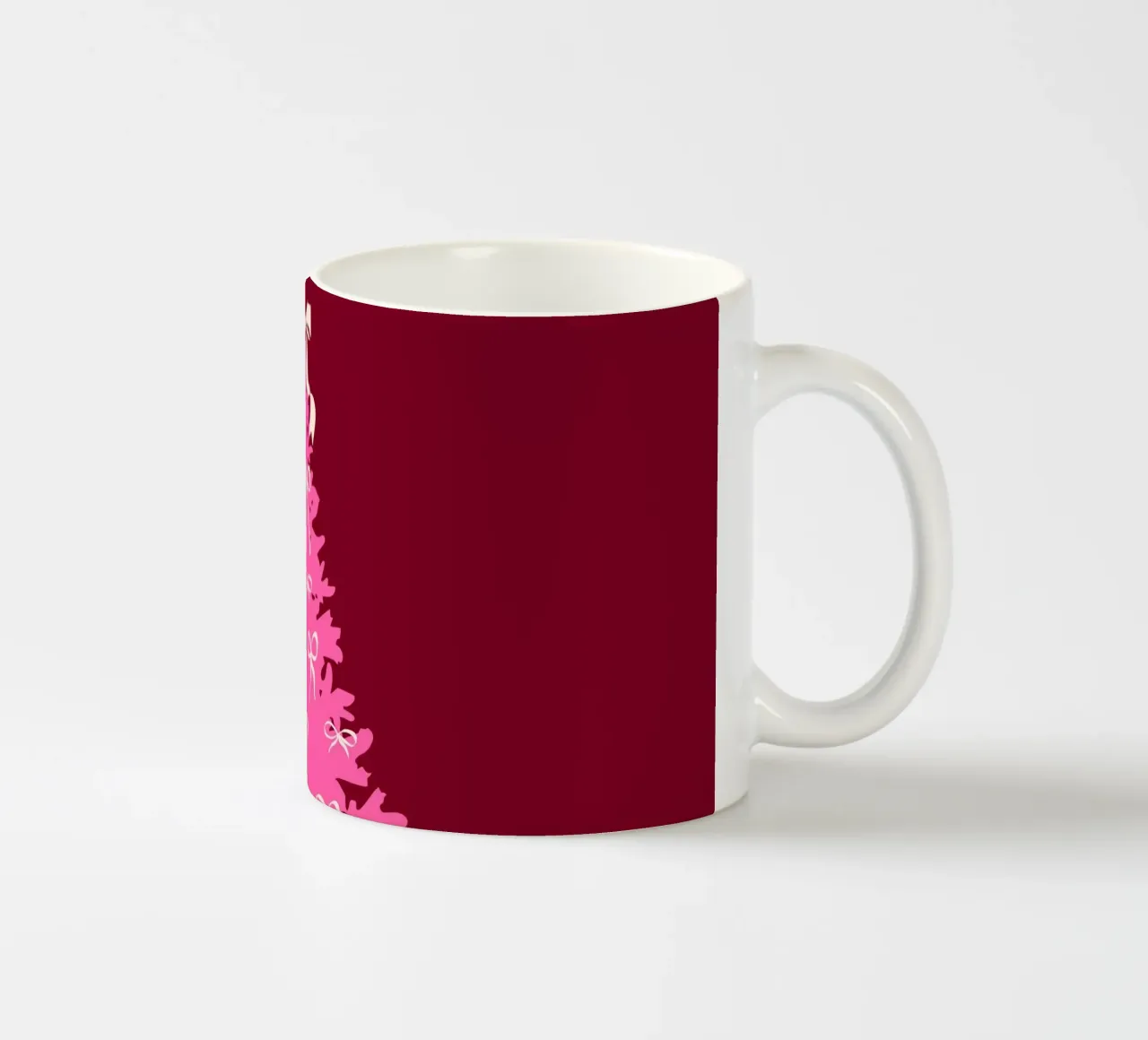 Coquette albero di Natale rosa con fiocchi tazza in ceramica da EDMPROJECT