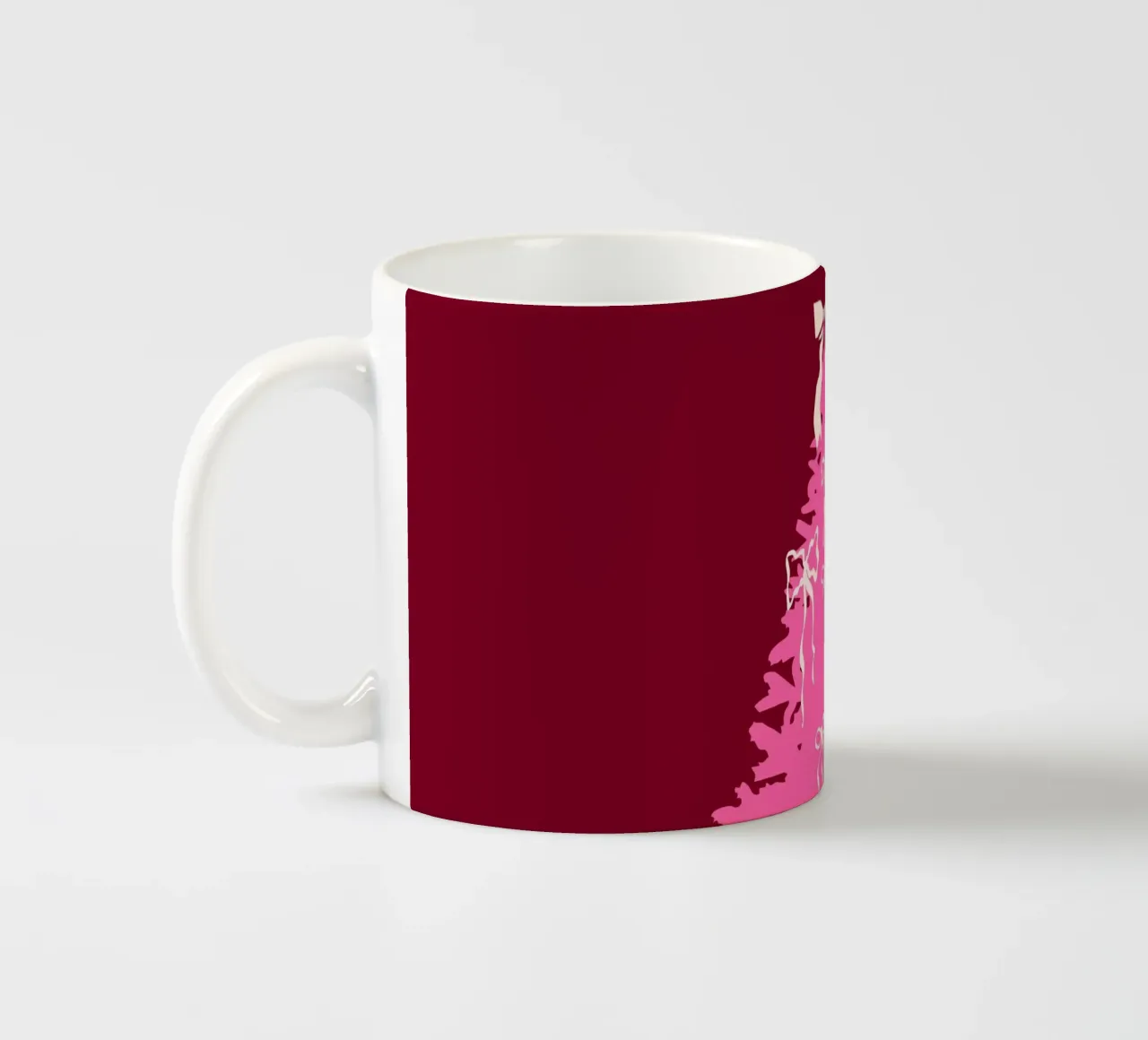 Coquette albero di Natale rosa con fiocchi tazza in ceramica da EDMPROJECT