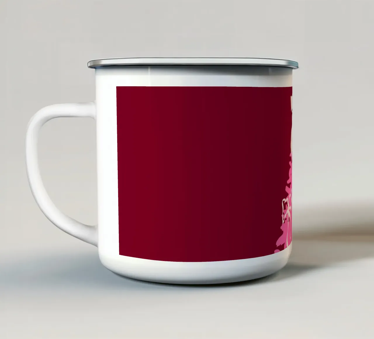 Coquette albero di Natale rosa con fiocchi tazza in smalto da EDMPROJECT