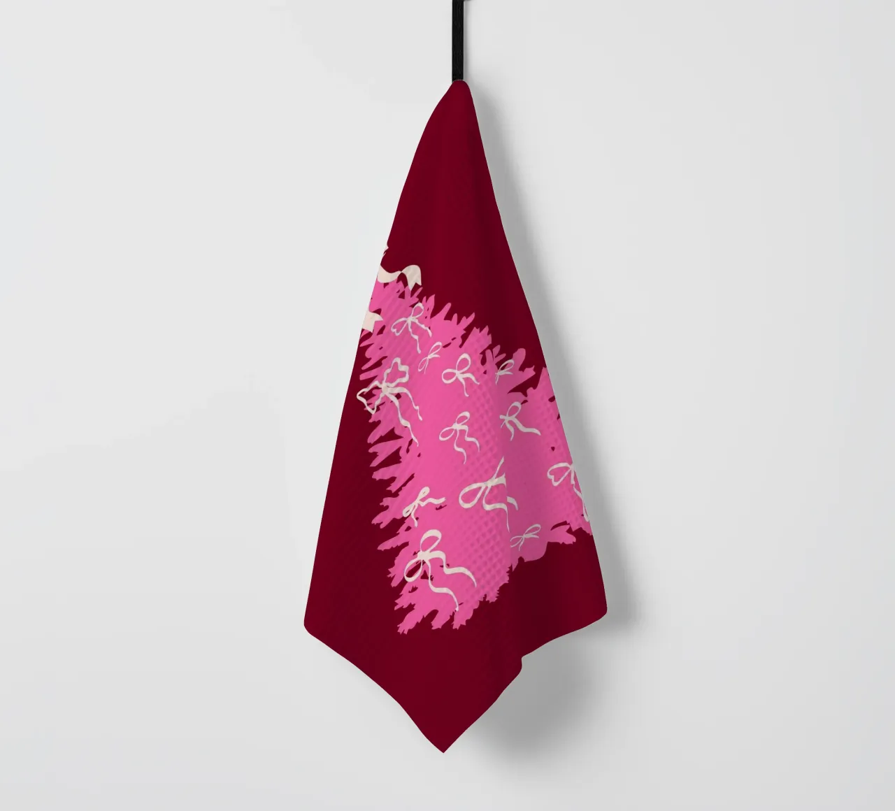 Coquette albero di Natale rosa con fiocchi canovaccio da cucina da EDMPROJECT