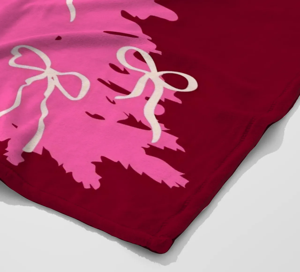 Coquette albero di Natale rosa con fiocchi coperta in pile da EDMPROJECT