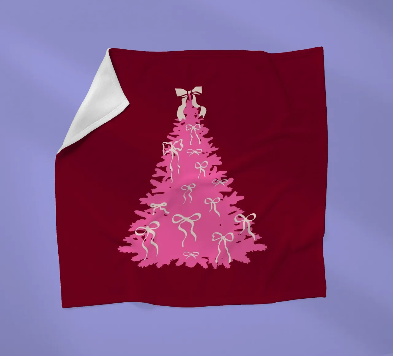 Coquette albero di Natale rosa con fiocchi coperta in pile da EDMPROJECT