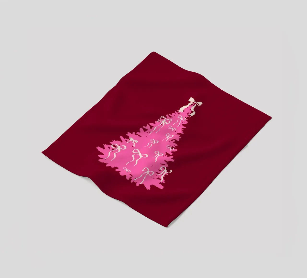 Coquette albero di Natale rosa con fiocchi coperta in pile da EDMPROJECT