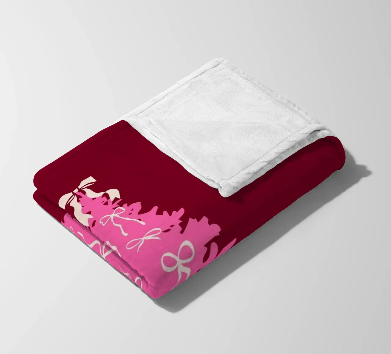 Coquette albero di Natale rosa con fiocchi coperta in pile da EDMPROJECT