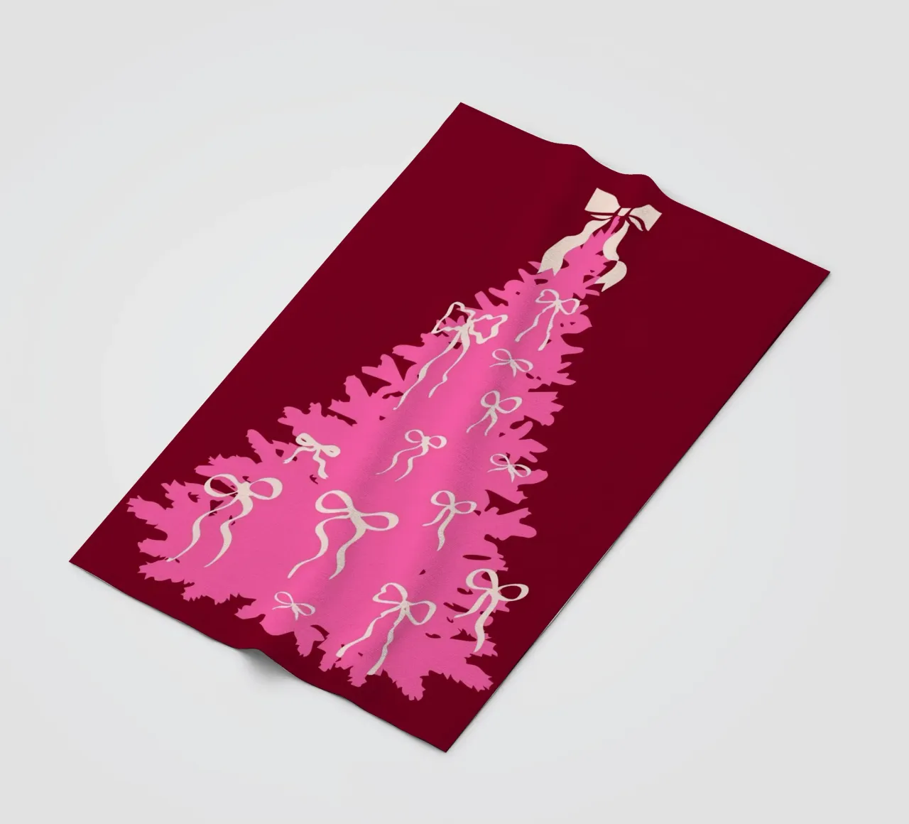 Coquette albero di Natale rosa con fiocchi coperta in pile da EDMPROJECT