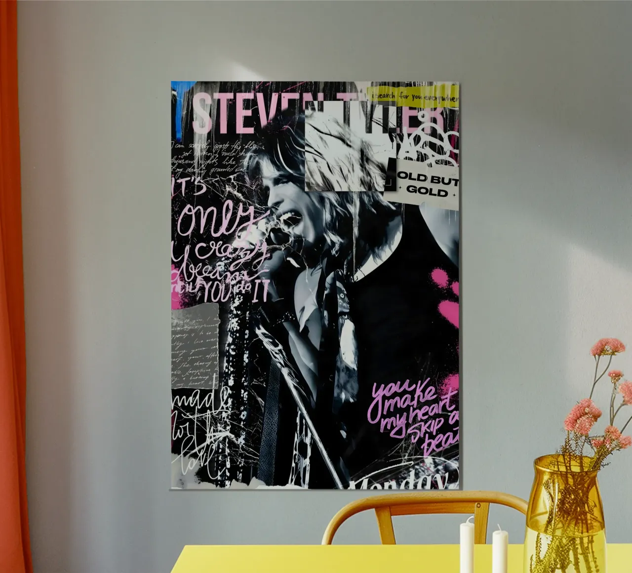 Steven Tyler street art alluminio dibond da Digital Street art