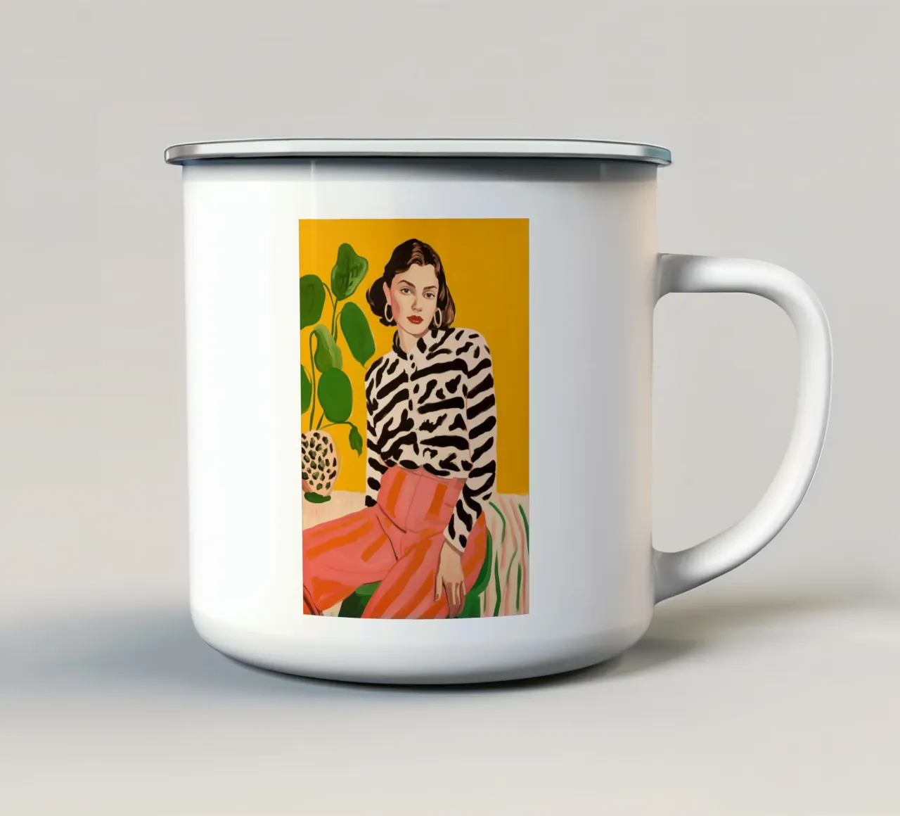 Boho Poster Club 6 Femmes 3 tazza in smalto da Boho Print Collection