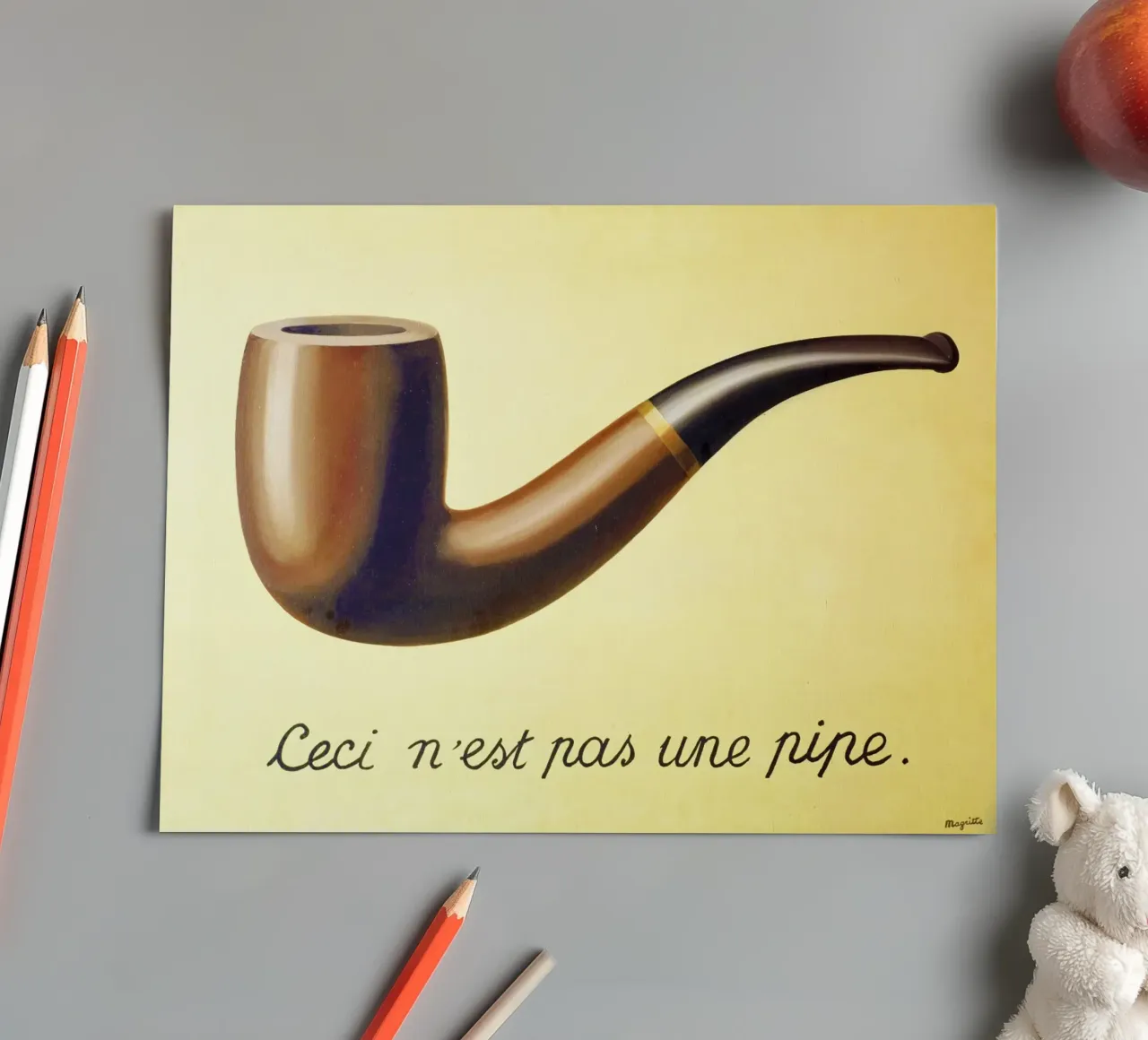 Ceci n'est pas une pipe di René Magritte (1929) foglio adesivo da Chérie Prints