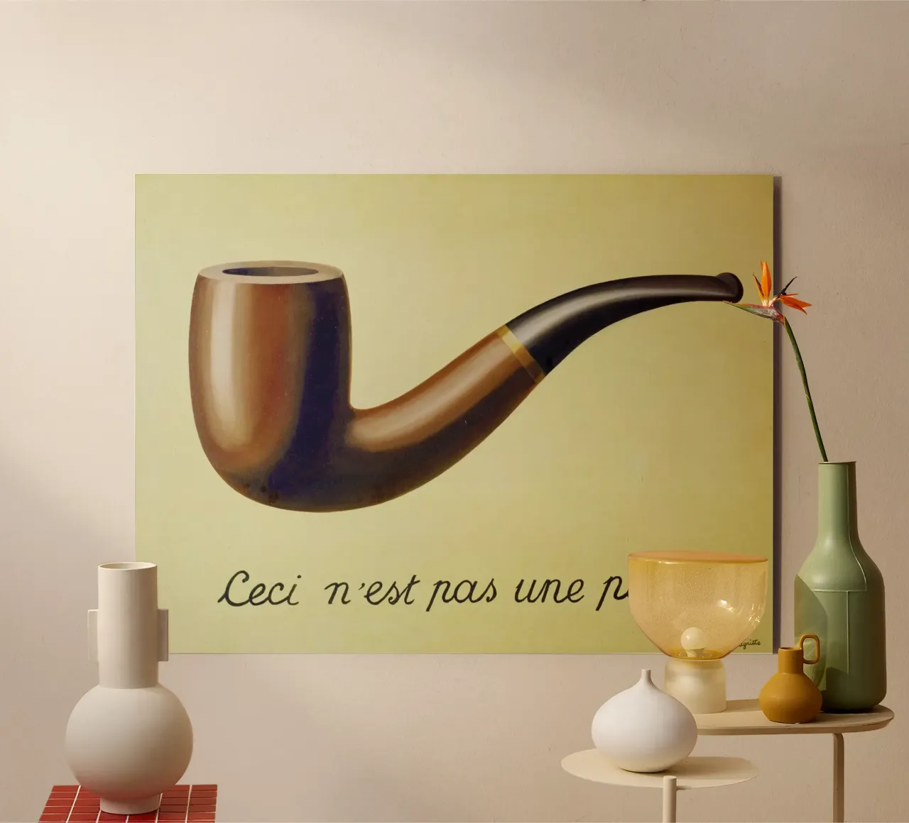 Ceci n'est pas une pipe di René Magritte (1929) alluminio dibond da Chérie Prints