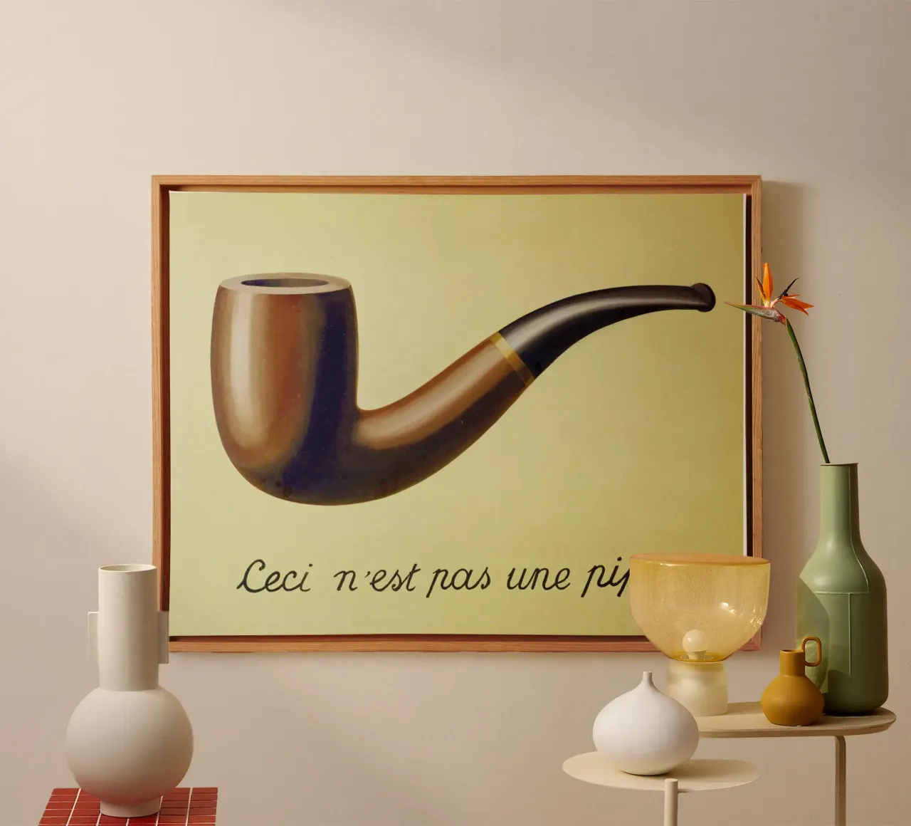 Ceci n'est pas une pipe di René Magritte (1929) tela da Chérie Prints