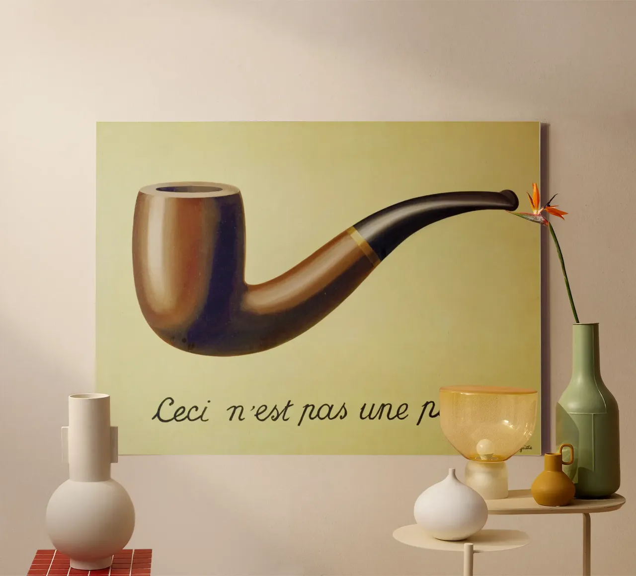 Ceci n'est pas une pipe di René Magritte (1929) tela da Chérie Prints