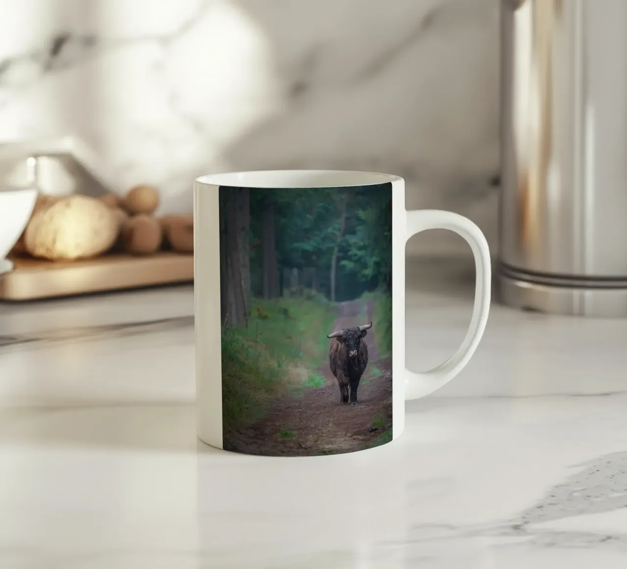 Mucca delle Highlands tazza in ceramica da Tom's Wildlife