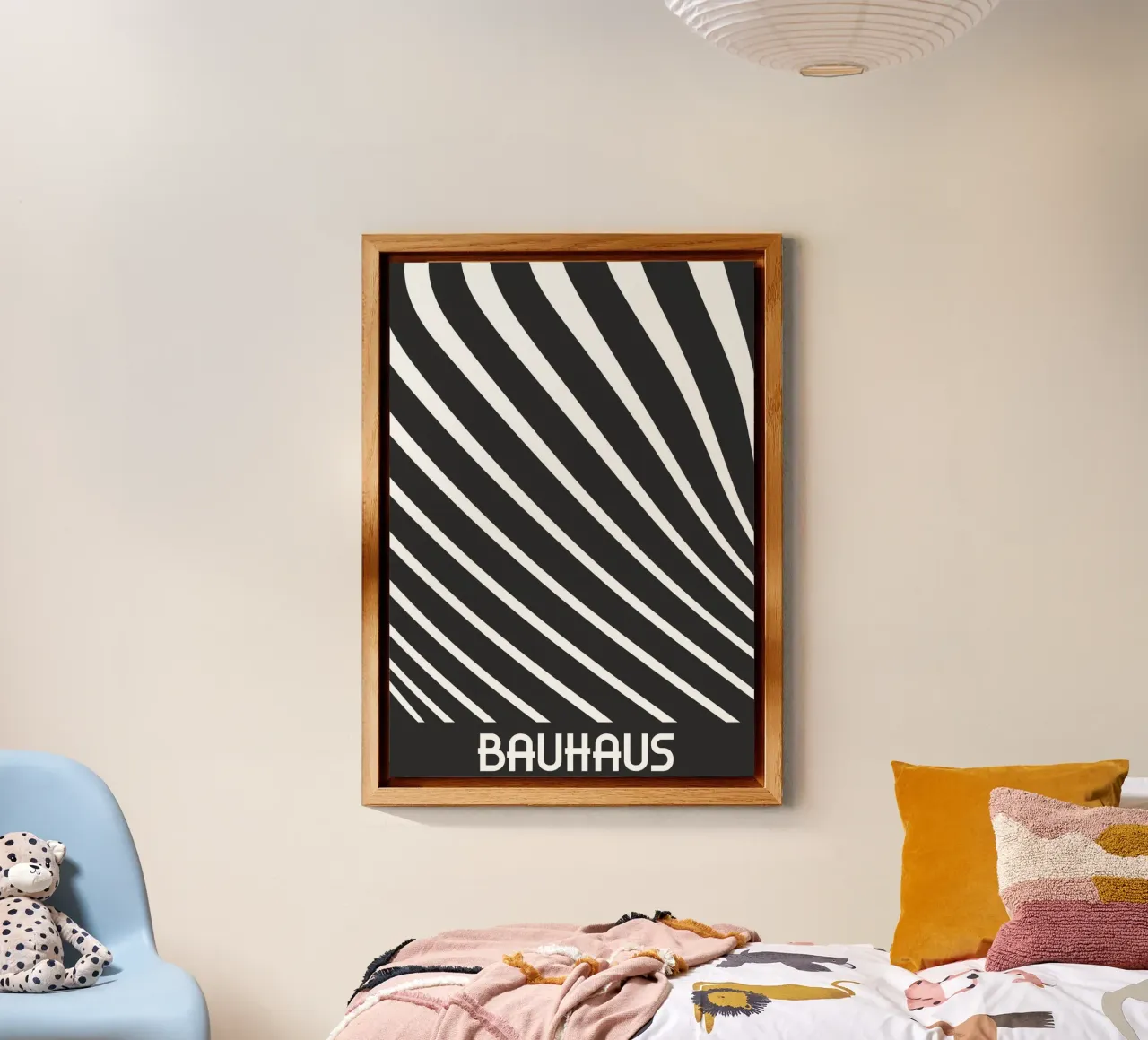 Poster Bauhaus a linee ondulate - Minimalista geometrico astratto A alluminio dibond da Grungeo