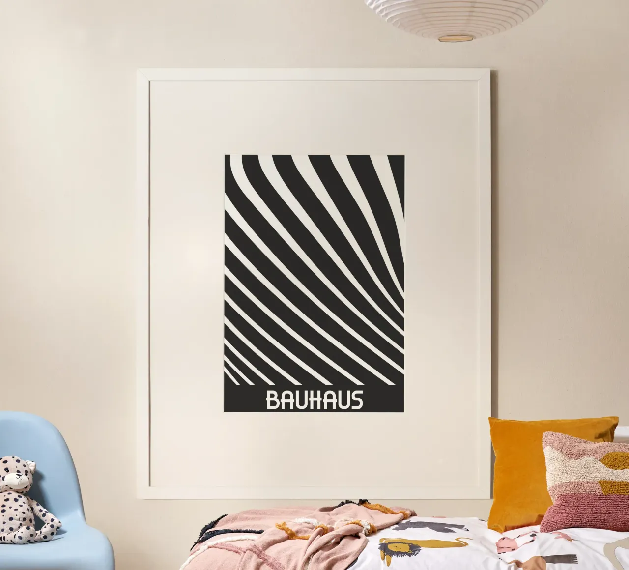 Bauhaus Wavy Lines Poster - Minimalist Geometric Abstract A Hahnemühle von Grungeo