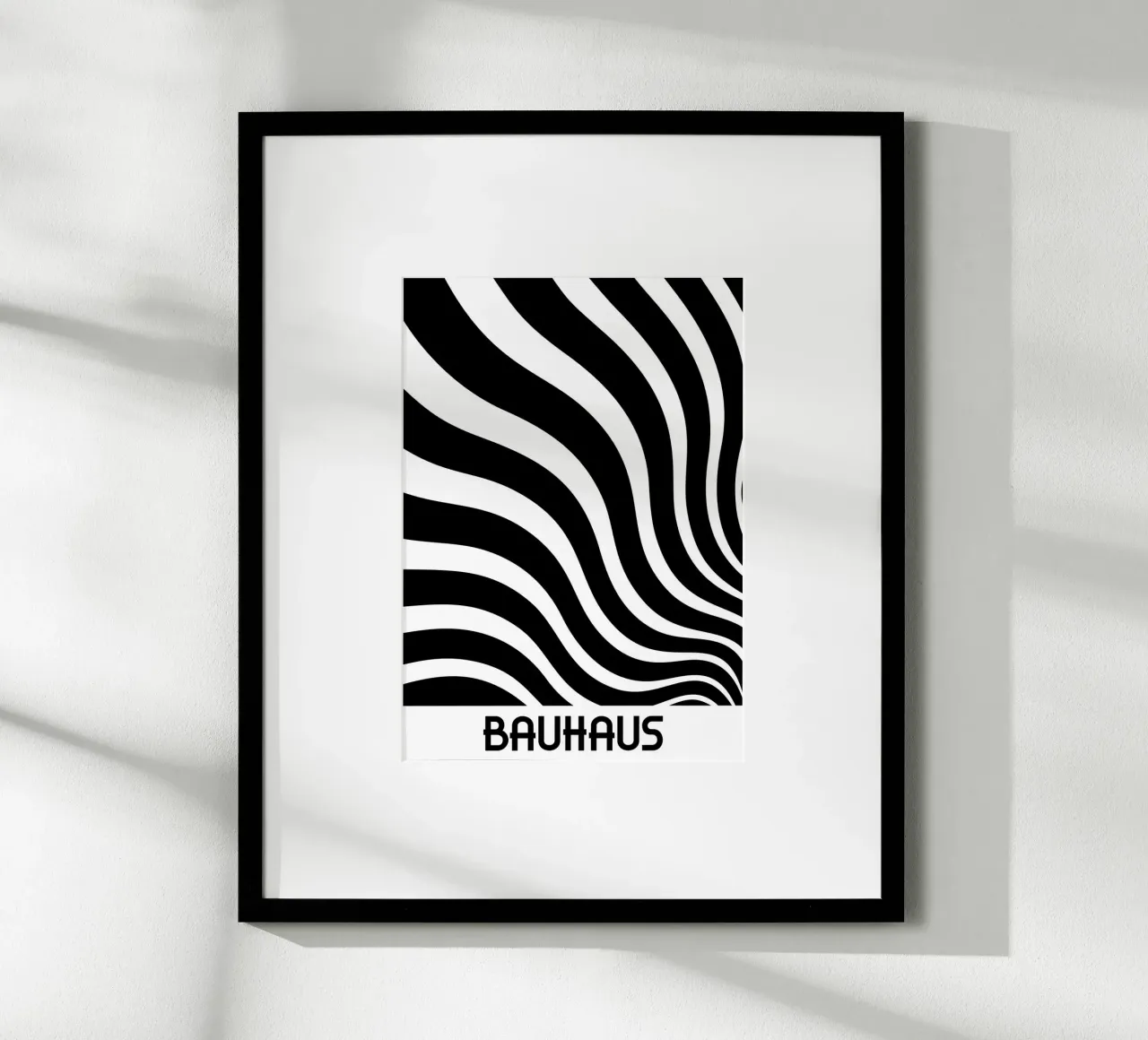 Bauhaus Bianco e Nero Linee Ondulate Poster | Op Art Geometrico P carta hahnemühle da Grungeo