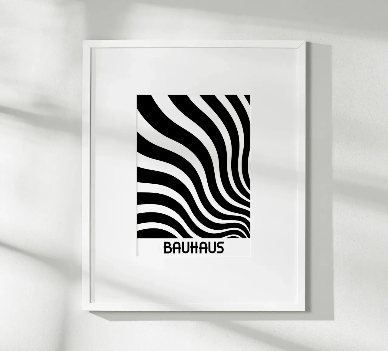 Bauhaus Bianco e Nero Linee Ondulate Poster | Op Art Geometrico P carta hahnemühle da Grungeo