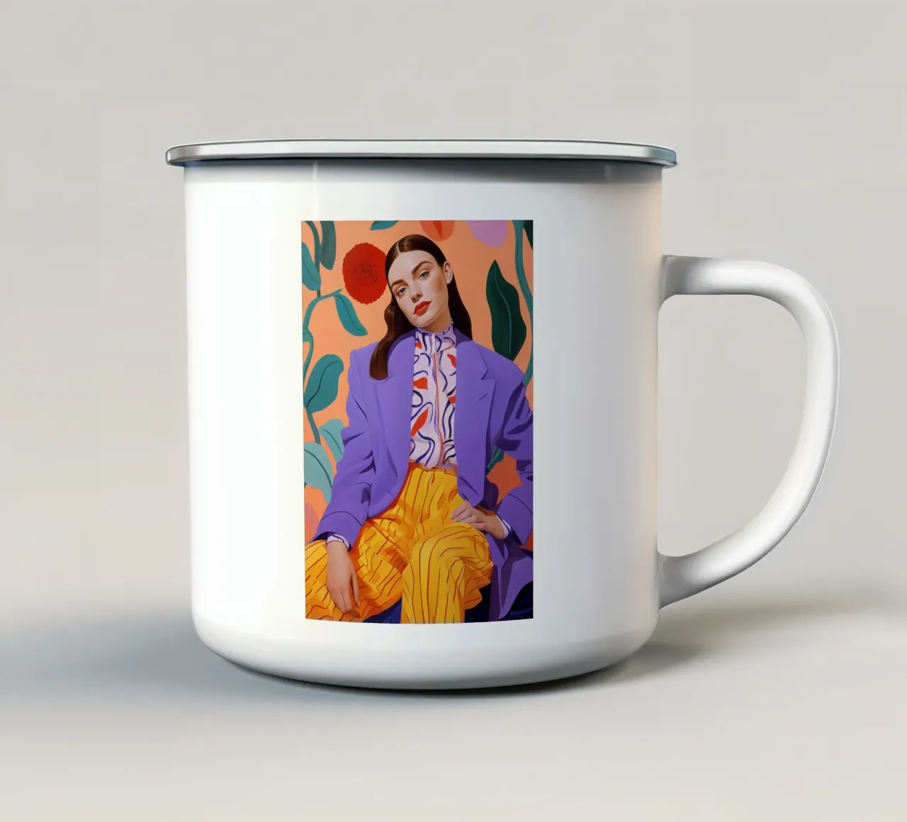 Boho Poster Club 6 Femmes 4 tazza in smalto da Boho Print Collection